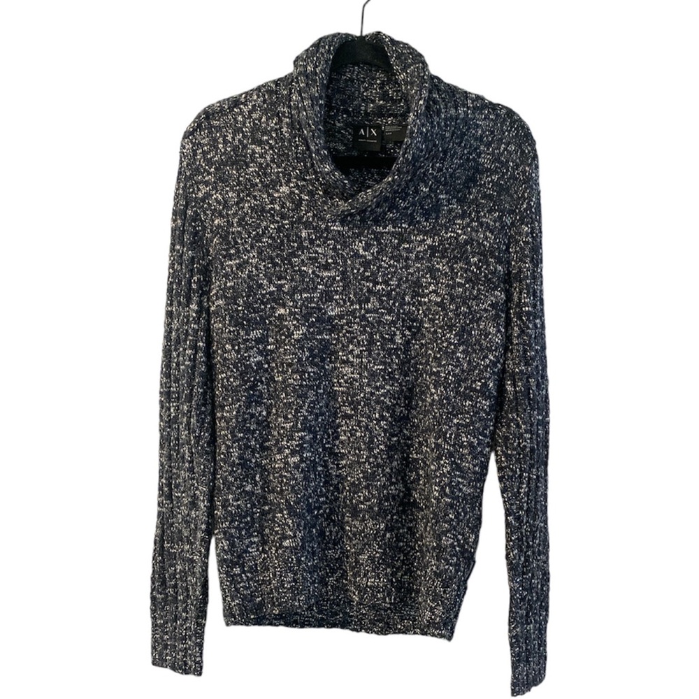 A/X Armani Exchange Women White Navy blue Sweater Small Long Sleeves